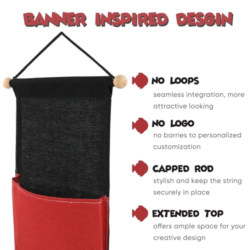 RUNROLE 2 Pack Narrow Fish Extenders - 2 Pocket Hanging Storage Organizer, 8 Inch Width to Right Fit the Cabin Door, Easily Customize, 2026 & 2027 FE for Gift Exchanges and Pixie Dust