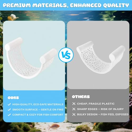 White Betta Fish Hammock – Minimalist Floating Rest Platform for Shrimp, Nano Fish, and Bettas – Clean Aquarium Perch Ledge, Aquascape Decor for Low Flow Tanks, Floating Bed for Small Fish - color: B: White