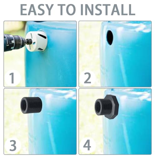 NPT 1.25 PVC Bulkhead Fitting, Heavy-Duty Female Plastic Water Tank Connector Adapter Fitting with Plugs for Rain Barrel,Spigot,Water Tank,Drain Bucket (Set of 2-Thickened Type) - size: 1-1/4 NPT Female