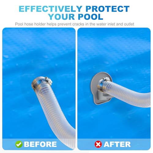 Gosknor 2pcs Swimming Pool Pipe Holders, Ground Swimming Pool Replacement Parts Hose Holders with Tape Prevents Hose Sagging and Leaks Ground Accessories Compatible with Intex