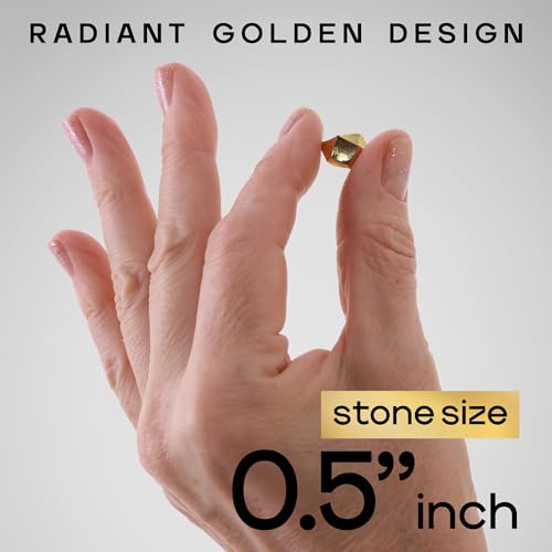 Gold Acrylic Ice Rocks - Golden Gemstones & Crystals Fake Diamonds - About 420 pcs - Vase Filler - Jewels for Crafts - Fish Tank Rocks - Sensory Bin Filler Gems for Crafting - Fake Ice Aquarium Stones - color: Golden Rocks