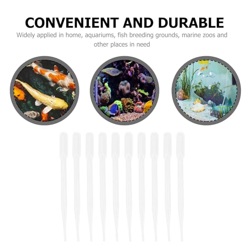 Toddmomy 10pcs Brine Shrimp Feeders with Long Plastic Tubes 3ml Manual Suction Pipettes for Coral and Fish Aquarium Feeding Tools