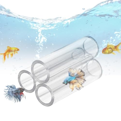 Aquarium Shrimp Cave - Clear Acrylic Breeding Habitat, Crystal Shelter Tube, Secure Aquatic Hideaway | Shrimp Breeding Tube for Small fishss Tank Environment - color: 3 Tubes