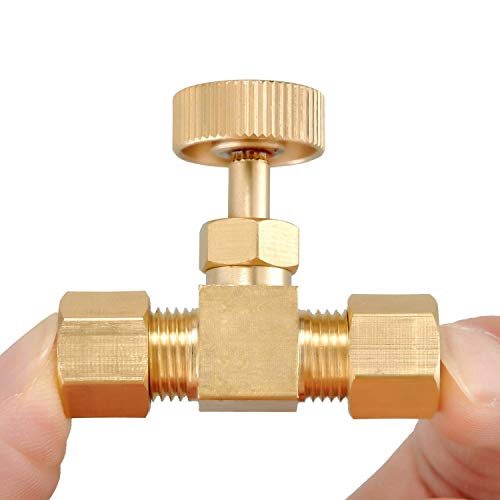 Premium Brass Replacement Control Needle Valve 1/4" OD Compression X 1/4" OD Compression - size: 1PCS 1/4"OD x 1/4"OD
