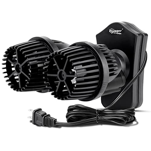 hygger 2100GPH Double Head Aquarium Wave Maker, Quiet 5W Aquarium Circulation Pump, with Strong Magnetic Suction Base, 360°Adjustable Power Head, for 40~110 Gal Tank - size: 2100GPH 5W, for 40~110Gal