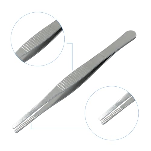 2 Pcs 5 Inch Stainless Steel Forceps, Straight Metal Tweezers General Application for Kitchen, Crafts, Plants - size: 5 Inch