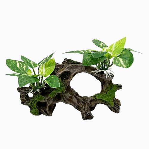 Fish Tank Decorations Aquarium Decor Ornaments Betta Silk Leaf pad Hammock Artifical Driftwood Cave Goldfish Bowl Accessories (Type-H) - color: Type-h