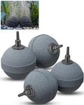 Pawfly Air Stone 2 Inch, Aquarium Air Stone Ball Bubbler Airstone Oxygen Diffuser for Pump Fish Tank Buckets Small Pond and DWC System, 4 Pack - color: 4 Pack(Grey)