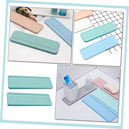 Cabilock 2Pcs Diatom Mat Absorbent Wash Pads for Bathroom Quick-Dry Soap Holder and Toothbrush Cup Cushion Multipurpose Water Absorption Mats for Sink and Washbasin - color: Green