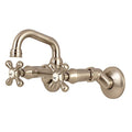 Kingston Brass KS212SN Kingston Two-Handle 2-Hole Wall Mount Bar Faucet in Brushed Nickel - color: Brushed Nickel
