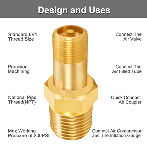 GODESON 1/8"NPT Tank Valve, Anti-Corrosion Brass Schrader Valve with 1/8"Male NPT,Using with Air Compressor Tanks(Pack of 4) - style: 1/8"NPT