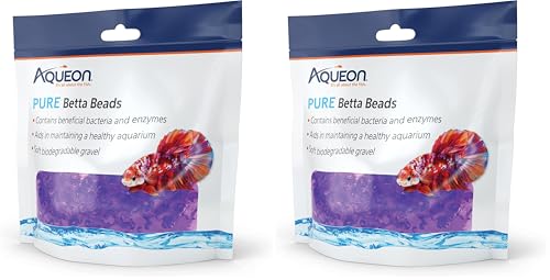 Aqueon Pure Betta Beads, Purple (Pack of 2) - color: Purple, size: One Pouch (Pack of 2)