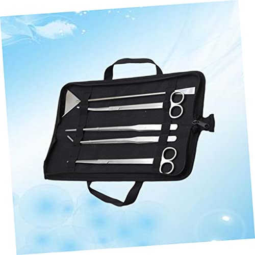 ibasenice 5pcs Aquarium Maintenance Tool Set Stainless Steel Scissors and Tweezers for Aquascaping Includes Canvas Storage Bag for Freshwater and Plant Care