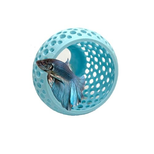 Betta Bulb Hide 2.0 | Large Aquarium Cave with Suction Cup for Small Fish Tank, Shrimp Hideout, Aquatic Decor (Cotton Candy Blue) - color: Cotton Candy Blue