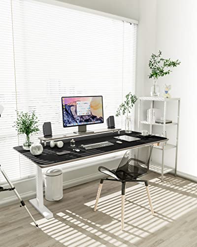 YSAGi Non-Slip Leather Desk Pad XL Size, Waterproof Laptop Computer Desk Keyboard Mat, Table Protector Blotter Mat, Large Mouse Pad for Office/Work/Home/Decor(Black, 47.2" x 23.6")-No Band - color: Black, size: 47.2" x 23.6"