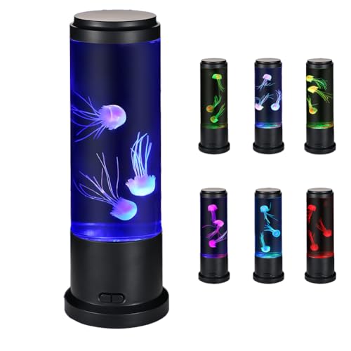 Meloki 11 inch Jellyfish Lamp, LED Jelly Fish Light Lamp, Color Changing Jellyfish Tank Table Lamp Decorations for Home Office Decor Great Gifts for Kids - size: 11 inch