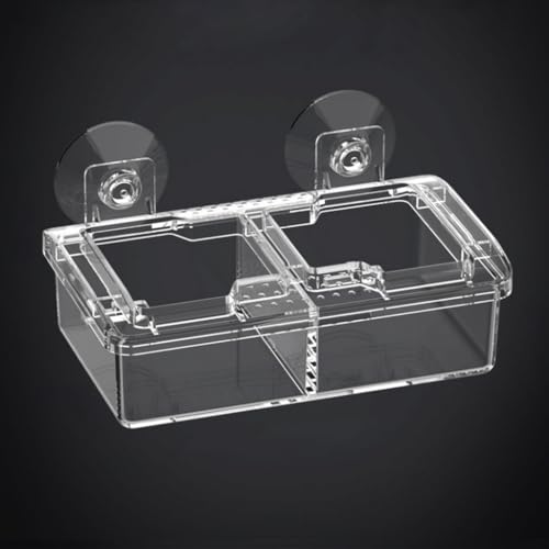 Escape Proof Reptile Feeding Dishes with Suction Cups, Plastic Anti-Escape Mealworms Bug Food Feeder Bowl for Lizard Leopard Gecko Chameleon Terrarium Tank Accessories