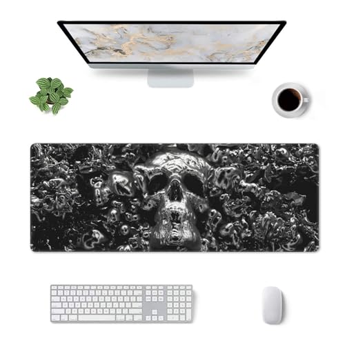 Skull Mouse Pad XL Large Mousepad Non Slip Rubber Base Desk Mat for Laptop Computer Gaming 31.5" X 12" - color: Skull