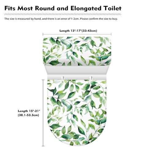 Toilet Lid Tank Protector Cover Pack of 2, Toilet lid Cover Stretch Toilet Tank Lid Cover Replacement Machine Washable Fits Most Standard Tanks & Lids, Leaf Green - color: Leaf Green
