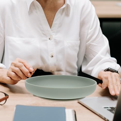 Ipetboom Silicone Anti-Spill Plate with Suction Cup Base Raised Edge Scoop Plate for S and Disabled Adults Non-Skid Self-Feeding Dinnerware Dishwasher Safe 7.7X7.7X1.6 Inches