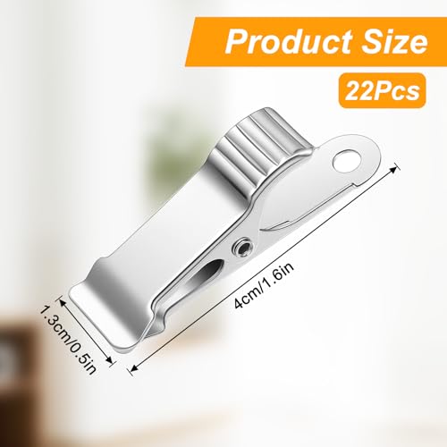 22Pcs Small Metal Clips, Stainless Steel Alligator Clips for Crafts, Oven Safe Clip for Baking Pan, Mini Clamps Backdrop Clip for Office Paper Hanging Lights（Silver）