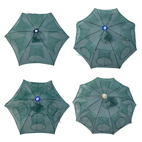 6/8/10/12 Holes Umbrella Fishing Net Cage Shrimp Fish Trap Foldable Fishing Baits Trap Crawfishes Trap Cast Net Cage - size: 12 holes