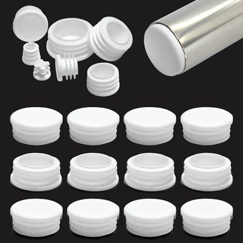 1-9/16" (40mm) Plastic Hole Plugs White -Round Chair Leg Caps, Flush Mount Pipe Plugs, Tubing End Caps for Metal&Wood Legs Tube, Outdoor Furniture Feet caps,for Pipe wall thicknesses of 2-4 mm,12 PCS - color: White, size: 12 PCS,1-9/16"(1.5-4mm)