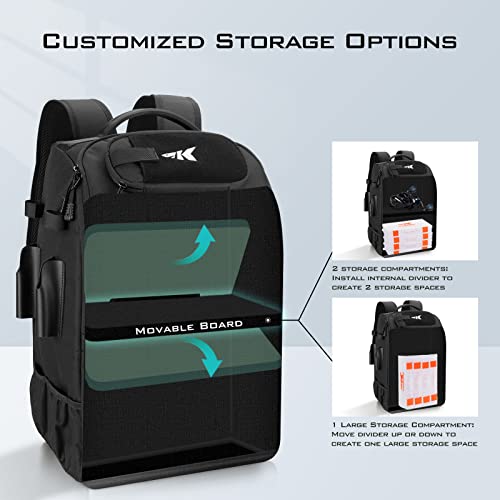 KastKing KarryAll Fishing Tackle Backpack with Rod Holder 4 Tackle Boxes,40/26L Tackle Bag Storage Fishing Gear and Equipment - color: A: Large (40 L) - Black
