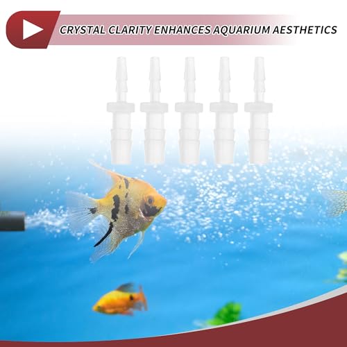 5 Pcs Aquarium Plastic Hose Barb Fitting 3/32" to 3/16" Hose ID Connectors Clear Plastic - size: 3/32"-3/16"