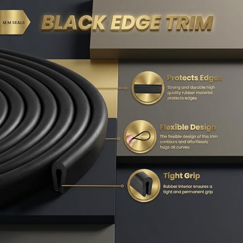 Kingdder Rubber Edge Trim 1/8" U Channel Sheet Metal Edge Protector Door Seal Strip Guard Weather Resistance Fits for Car Doors Steel Plates Glass Hatches Table Corners(60 Feet Long, Black) - size: 1/8" U ，60 Feet Long