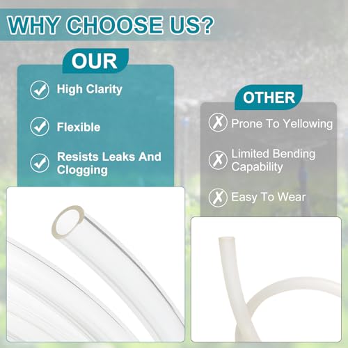 uxcell Clear PVC Tubing, 2mm ID x 3mm OD - 15ft PVC Tube Lightweight Vinyl Hose, Transparent Flexible Plastic Water Tubing for Air Oil Water Transfer Aquarium Irrigation - size: 2mm ID x 3mm OD