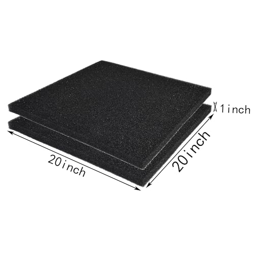 Hipanda 2 Pack Aquarium Bio Filter Sponge Pad 20"x20"x1",30PPI, Bio Filter Media Foam Pad Sponges, Cut-to-Size Open Cell Foam Sheet for Fish Tank - size: 20“x20"x1" (30PPI) 2 Pack