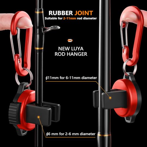 Fishing Rod Clip（Extra-Strength Version）, Wearable Fish Rod Holder， Fly Fishing Pole Holder Pole Clips Fly Fish Accessories - color: red