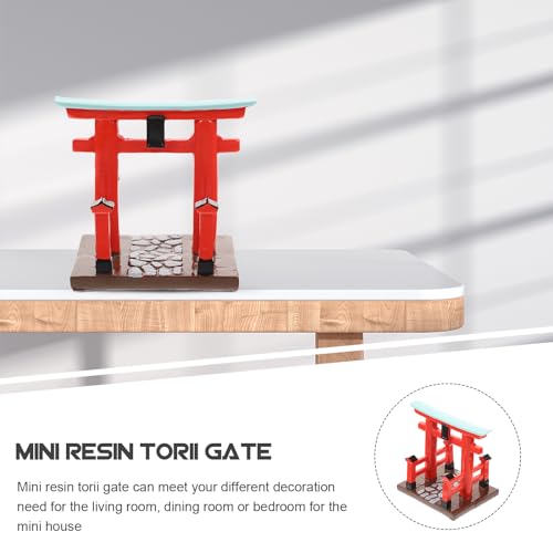 Garneck Japanese Torii Gate Shinto Ornament Shrine Temple Fairy Zen Gardens Decor Japan Altar Shelf Torii Gate Statue Landscape Miniatures for Home Fish Tank Aquarium Decorations