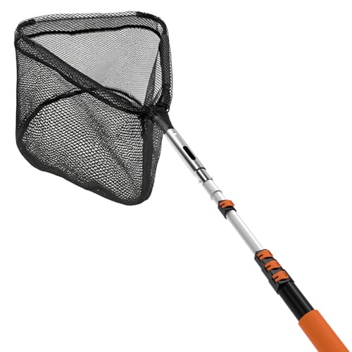 SISIUPASSIE 20FT Pool Skimmer Net with Pole, Foldable & Larger Capacity Pool Net for Cleaning, Telescopic Pool Pole Heavy Duty with Fine Mesh Pool Leaf Net for Above Ground & In-ground Pools - size: 20FT