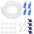 AQUANEAT 25 Feet Aquarium Airline Tubing, Standard 3/16" Tubing, Air Pump Accessories,with Air Stones, Check Valves, Suction Cups and Connectors (Clear) - color: Clear