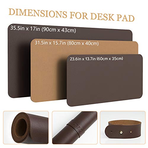 YSAGi Non-Slip Leather Desk Pad, Waterproof Laptop Computer Desk Keyboard Mat, Table Protector Blotter Mat, Large Mouse Pad for Office/Work/Home/Decor(Dark Brown, 23.6" x 13.7") - color: Dark Brown, size: 23.6" x 13.7"