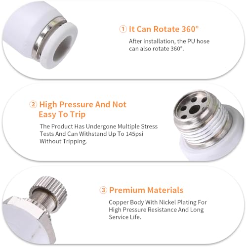 5Pcs Push to Connect Air Flow Control Valve, White 5/16in Tube OD x 3/8" Male Thread 90 Degree Elbow Speed Control Valve Pneumatic Connector Quick Fittings - size: Male Thread G3/8 x White_Standard (5pcs)
