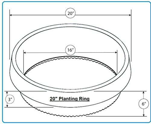 3-Pack 20-inch Rose & Shrub Planting Rings – Deep Watering Basin & Edging. - size: 20" - 3 pack