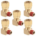 5PCS 1/2" Tube OD x 1/4" NPT Thread Connect Fittings Brass 90 Degree Union Elbow Joint DOT Approved ，Air Line Adapter Air Suspension Kit for Truck Trailers and Air Brake System - size: 1/2" OD x 1/4" NPT, style: 90°NPT Thread Elbows-5PCS