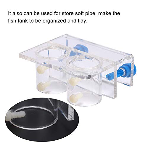 Transparent Acrylic Water Tube Fixture, Soft Pipe Holder for Fish Tank Aquarium, Durable Tube Organizer with Screws for Tubes Under 2.5cm, Keeps Aquarium Tidy and Secure (Double Hole) - size: Double Hole