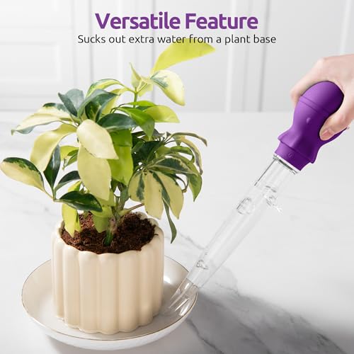 U-Taste 1.5oz Angled Turkey Baster - 228.2ºF Heat Resistant Food Grade Tritan and Silicone Large Octopus Bulb Baster Set with Cleaning Brush for Cooking Basting Meat Poultry Beef Chicken (Purple) - color: Purple