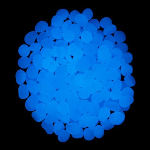Oubest Fish Tank Rocks Glow in The Dark Pebbles for Garden Aquarium Plant PotsBonsai Walkway Driveway 100pcs Blue - color: Blue