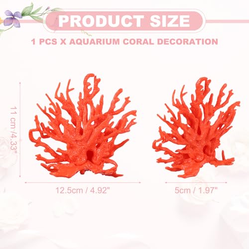 Aquarium Coral Decoration, Fish Tank Decorations Fish Tank Coral Ornaments, 4.9x2x4.3 Inch, (Orange, 1 Pcs), Intended for Aquarium Landscaping Decor - color: Orange, size: 4.9x2x4.3 Inch