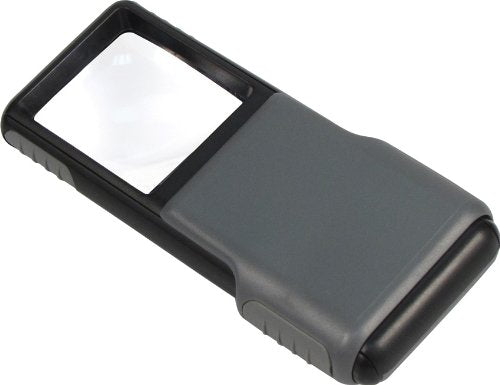 Carson 5x MiniBrite LED Lighted Slide-Out Aspheric Magnifier with Protective Sleeve - Set of 4 (PO-55MU),Gray - size: Pack of 4