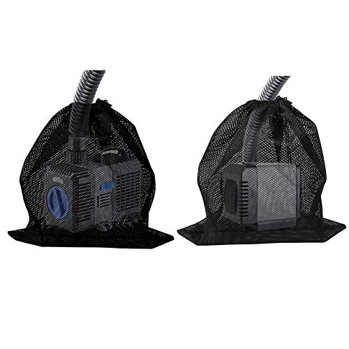 Pump Barrier Bag Pond Filter Net Mesh Strainer Drawstring Pouch Media Bag 12"x 15.7" Large Pool Water Filter for Pond Biofilter Aquarium Outdoor Swimming Clean 2 Pack