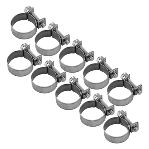 10pcs Stainless Steel Hose Clamps – Adjustable 6-20mm Fuel Line Pipe Clips for Air, Water, Silicone & Fuel Hoses (18-20Mm) - size: 18-20Mm