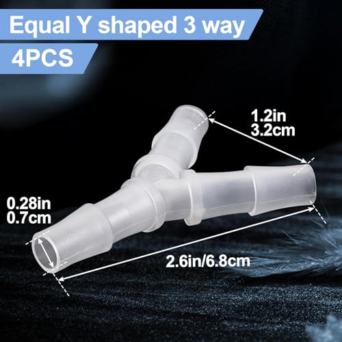 4 PCS 3/8" Y Shaped Connector, Plastic Hose Barb Fitting 3 Way Tubing Connectors, Equal Barbed Joint Splicer Mender Adapter Union for Air Line Water Oxygen Tubing Pipe Gas - White - style: 3/8" Y Shape,4pcs