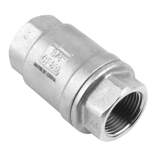 3/4 Inch Vertical Check Valve SUS304 Spring Loaded Check Valve in-line Low Cracking Pressure CF8M WOG 1000 - size: 0.75 Inch, style: Spring