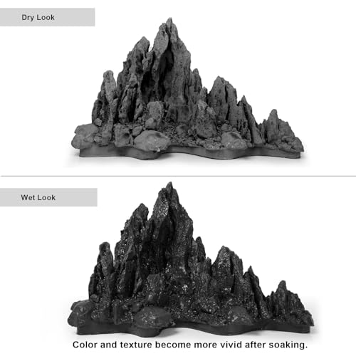 FZONE Aquarium Rocks Aquascaping, Resin Seiryu Rock for Aquascaping - size: 03 Seiryu Stone: 11.02" × 5.5" × 7.08"